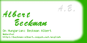 albert beckman business card